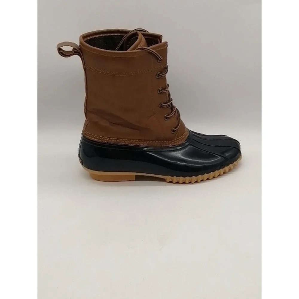 Sporto Boots Womens Elana Brown 10 Rain Duck Ankle Shoe Lined Comfort 80981